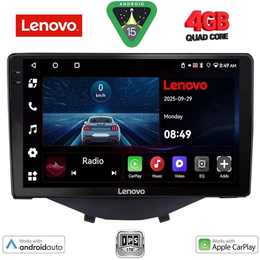 LENOVO LVE 8715_CPAA CLIMA (9inc) MULTIMEDIA TABLET for CITROEN C1-PEUGEOT 108-TOYOTA AYGO mod. 2014-2022