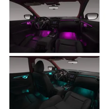 DIG AMBIENT NISSAN QASHQAI II (CF) (Digital iQ Ambient Light for NISSAN QASHQAI mod. 2014-2021 with 18 Lights) CARBON FIBER