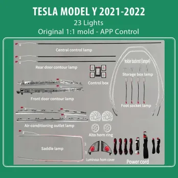 DIQ AMBIENT TESLA MODEL Y mod. 2021 (Digital iQ Ambient Light for Tesla Model Y mod. 2021 with 23 Lights)