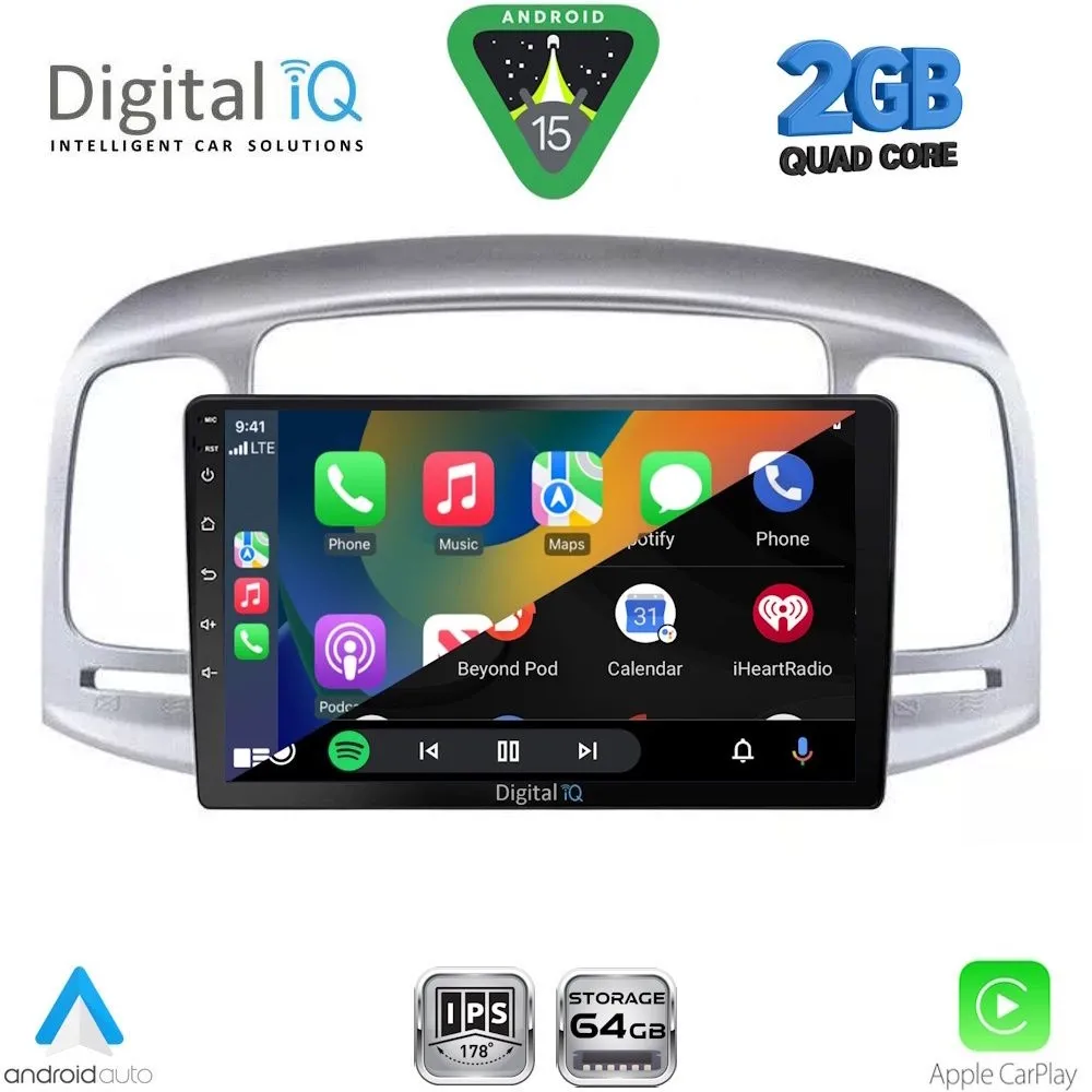DIGITAL IQ RSD 1249SL_CPA (9inc) MULTIMEDIA TABLET for HYUNDAI ACCENT mod. 2005-2012 (SILVER)