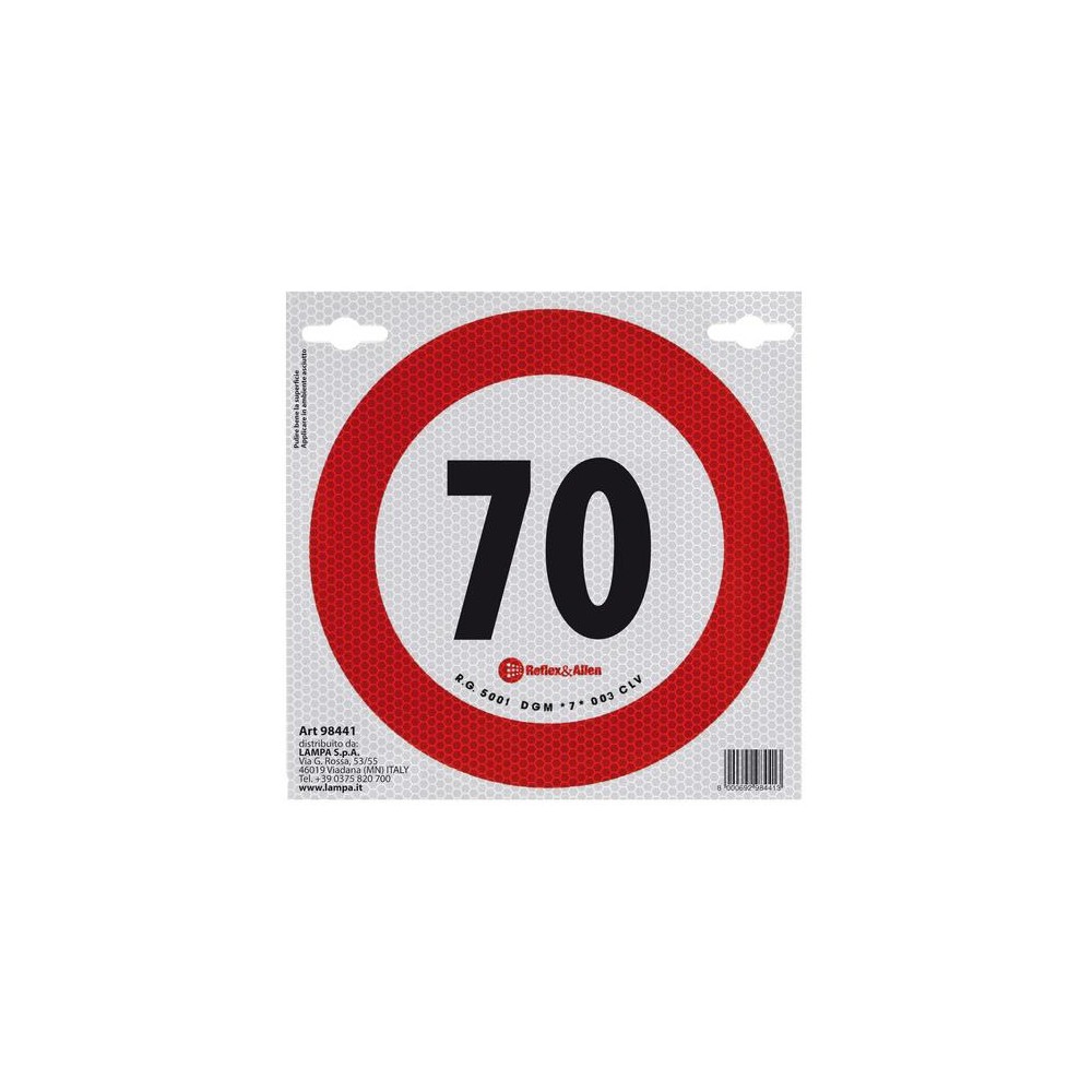 ΣΗΜΑ ΤΑΧΥΤΗΤΑΣ ΧΙΛΙΟΜΕΤΡΩΝ 70km/h ΑΥΤΟΚΟΛΛΗΤΟ