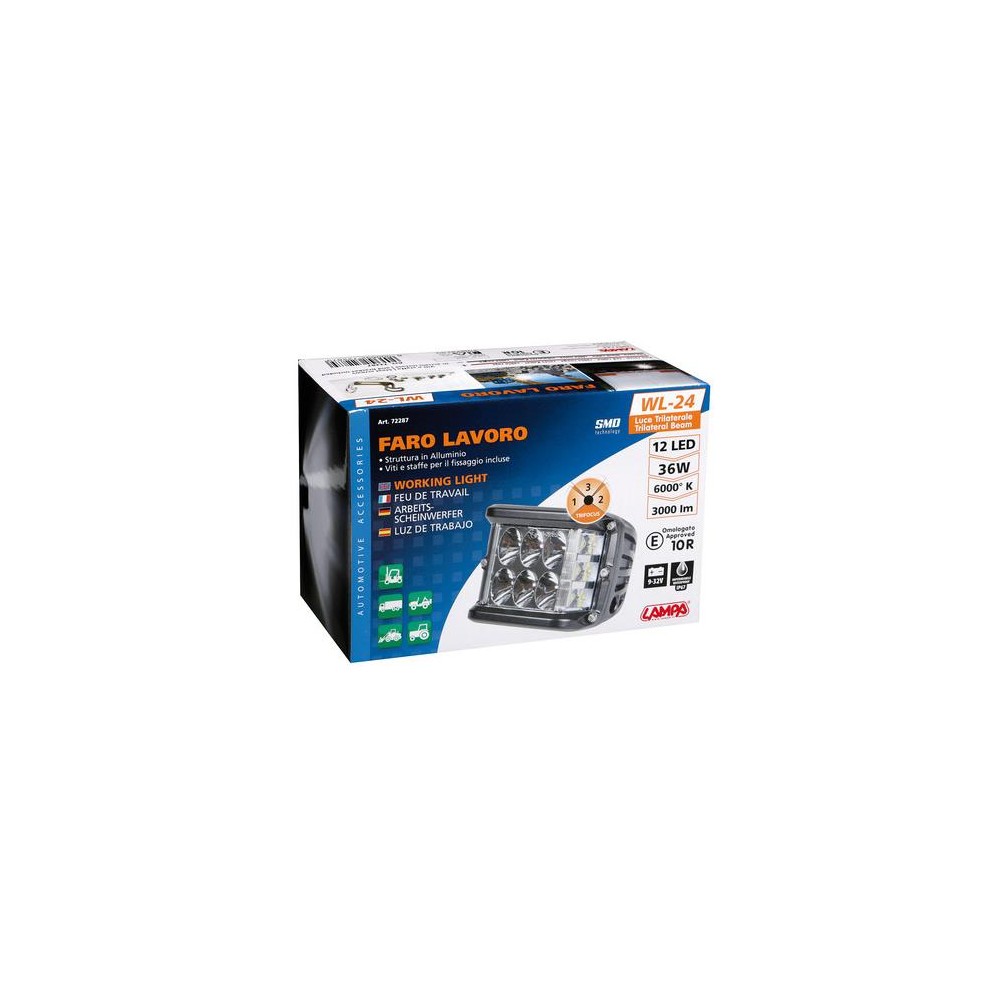 ΠΡΟΒΟΛΕΑΣ ΕΡΓΑΣΙΑΣ ΤΕΤΡΑΓΩΝΟΣ WL-24 12LED 36W 3000lm 9-32V (52x62x47mm) ΦΩΣ ΔΙΑΘΛΑΣΗΣ 3 ΟΨΕΩΝ -1ΤΕΜ.
