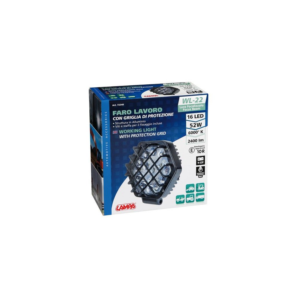 ΠΡΟΒΟΛΕΑΣ ΕΡΓΑΣΙΑΣ WL-22 16LED 52W 2400lm 9-32V (138 x 140 x 70 mm) ΚΑΡΦΙ -1 ΤΕΜ.