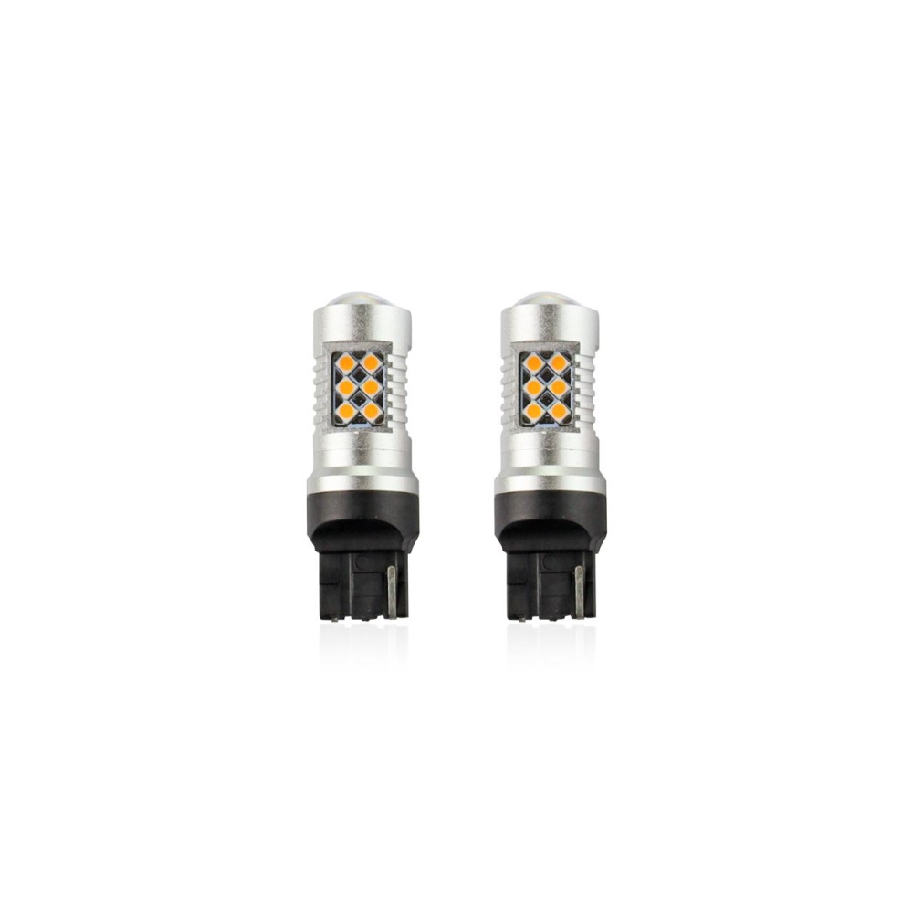 WY21W T20 12/24V 6,2W 800lm LED 24xSMD3030 CAN-BUS ΚΙΤΡΙΝΟ 18x56mm 2ΤΕΜ.