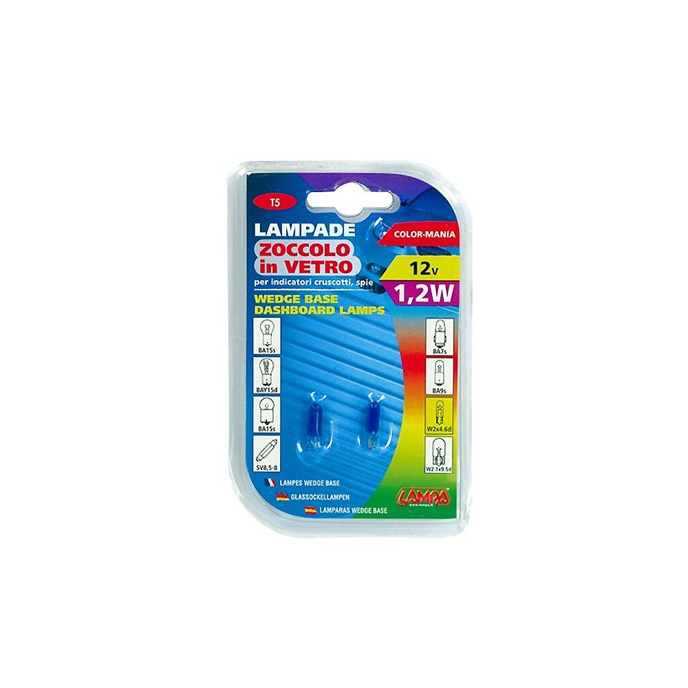 ΛΑΜΠΑΚΙΑ ΨΕΙΡΕΣ Τ5 12V/1.2W W2x4.6d ΜΠΛΕ
