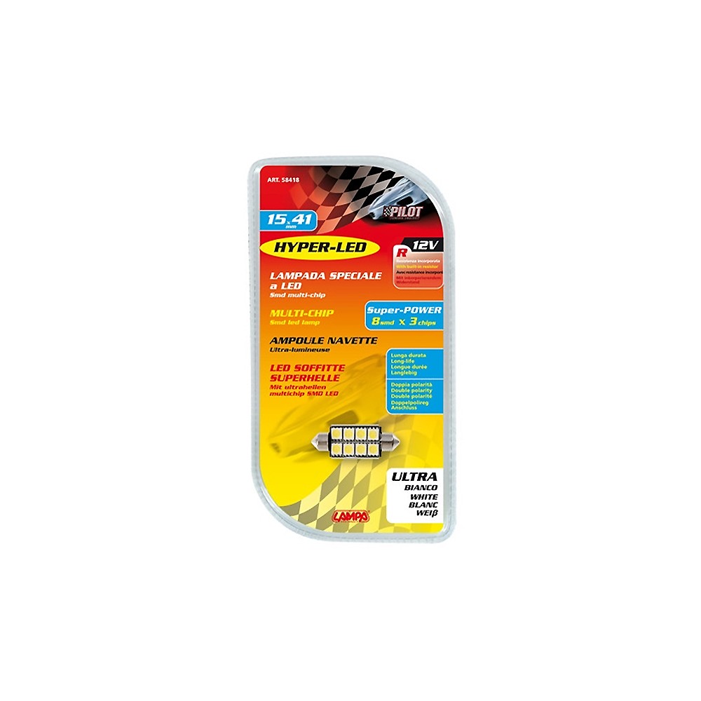 ΛΑΜΠΑΚΙ ΠΛΑΦΟΝΙΕΡΑΣ 15x41mm HYPER-LED 24