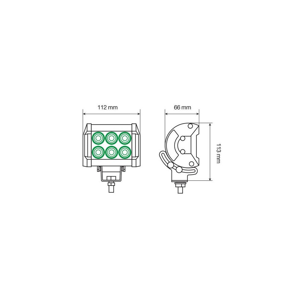 ΠΡΟΒΟΛΕΑΣ ΕΡΓΑΣΙΑΣ  CREE LED WL-7 10/32V 6LED 18W 1560LM 6.000K ΜΕ ΦΩΣ ΚΑΡΦΙ (112 x 113 x 66 mm)-1ΤΕΜ.