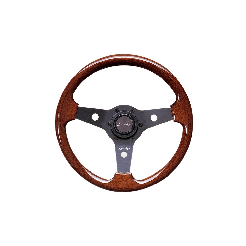 Τιμόνι IMOLA Ξύλινο 310mm Τριάκτινο με Μαύρη Λάμα