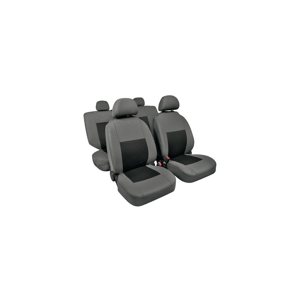 Καλύμματα Καθισμάτων Linear υψηλής ποιότητας ζακάρ Μαύρο / Γκρι set