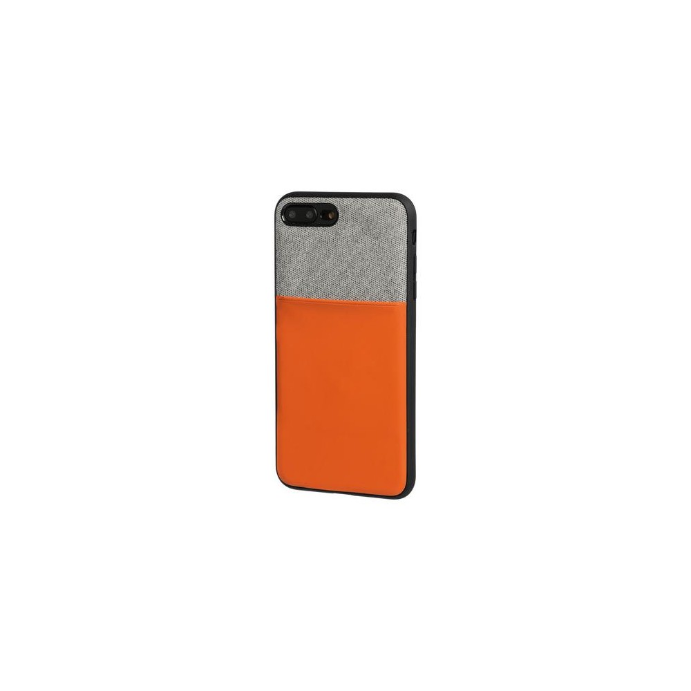 APPLE iPHONE 7 PLUS ΚΑΙ 8 PLUS ΘΗΚΗ ΚΙΝΗΤΟΥ DUO POCKET ΓΚΡΙ-ΠΟΡΤΟΚΑΛΙ ΜΑΓΝΗΤΙΚΗ SILVER LINE